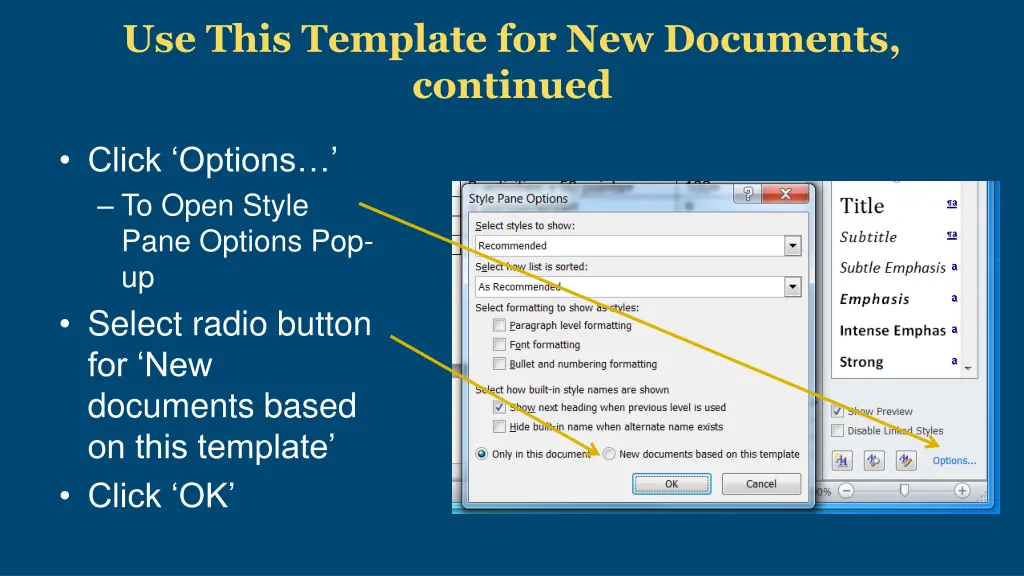 use this template for new documents continued