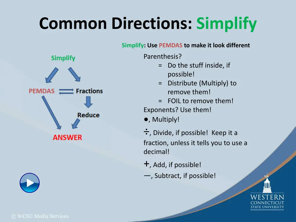 common directions simplify