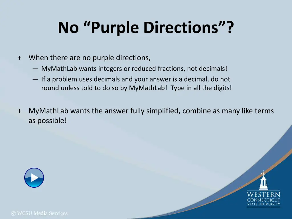 no purple directions