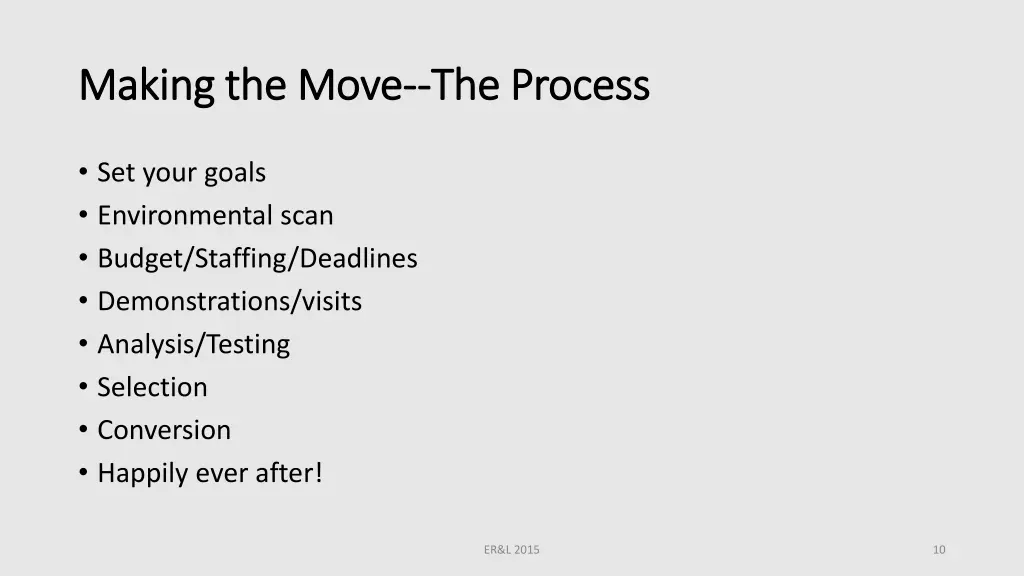 making the move making the move the process