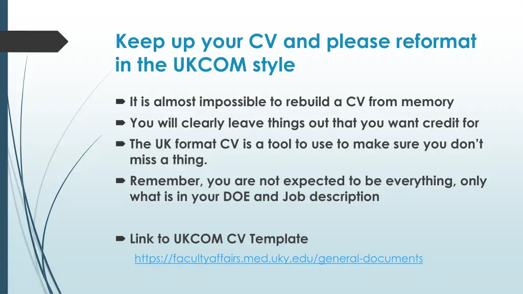 keep up your cv and please reformat in the ukcom