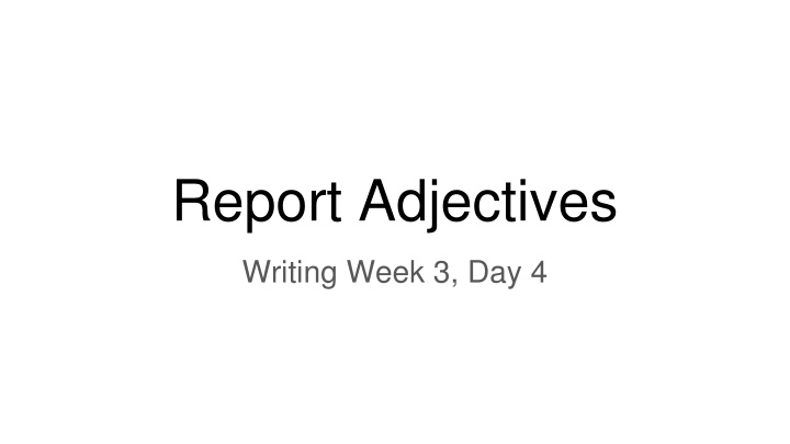 report adjectives