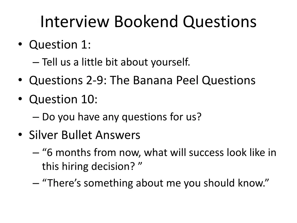 interview bookend questions question 1 tell