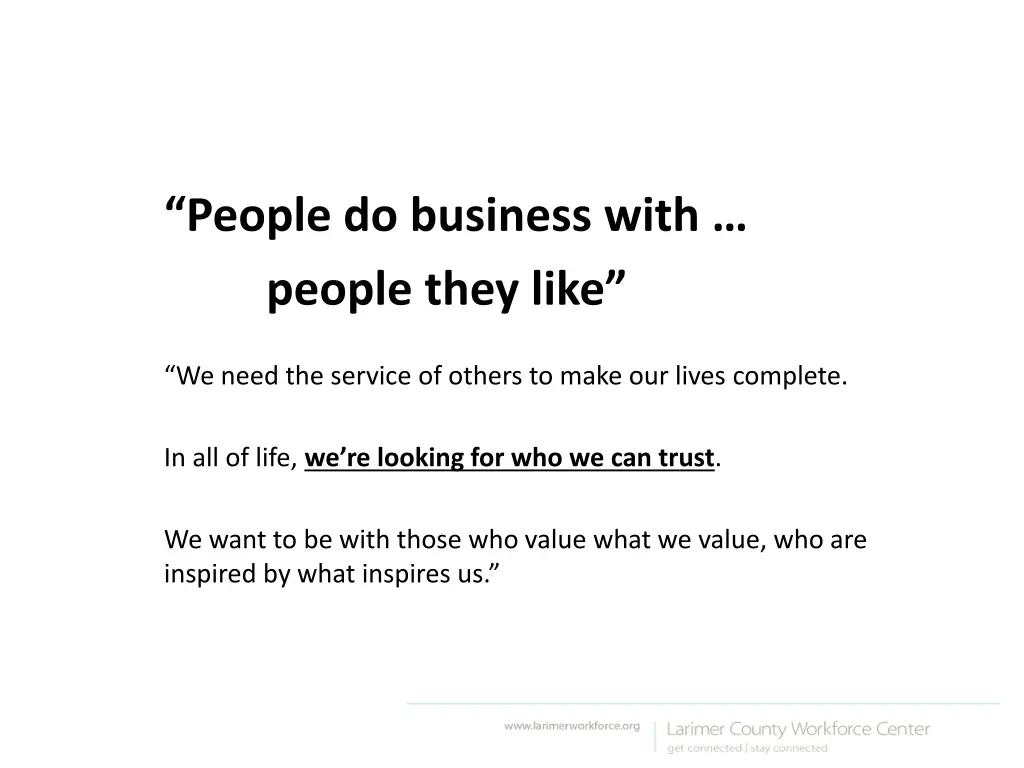 people do business with people they like