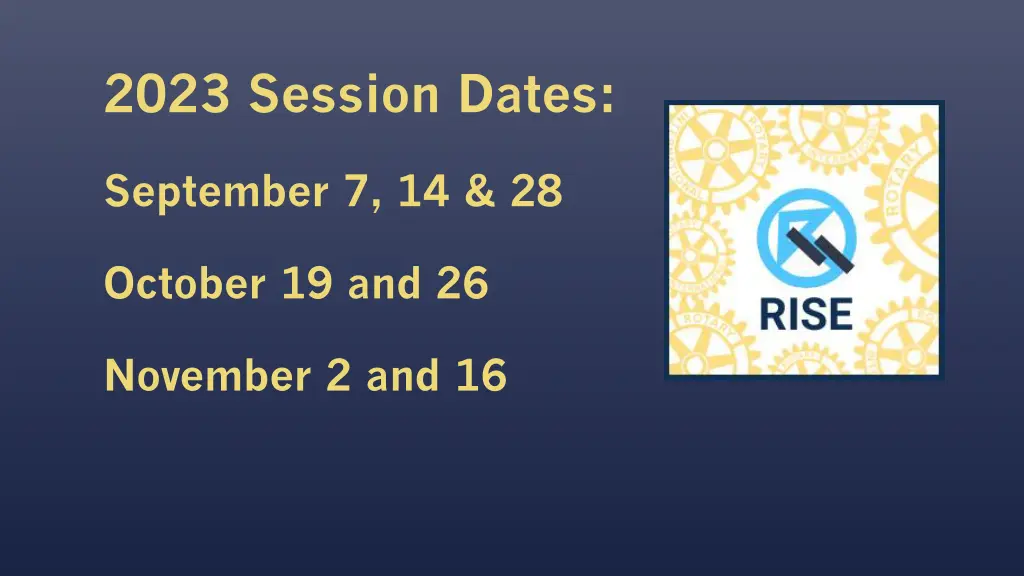 2023 session dates