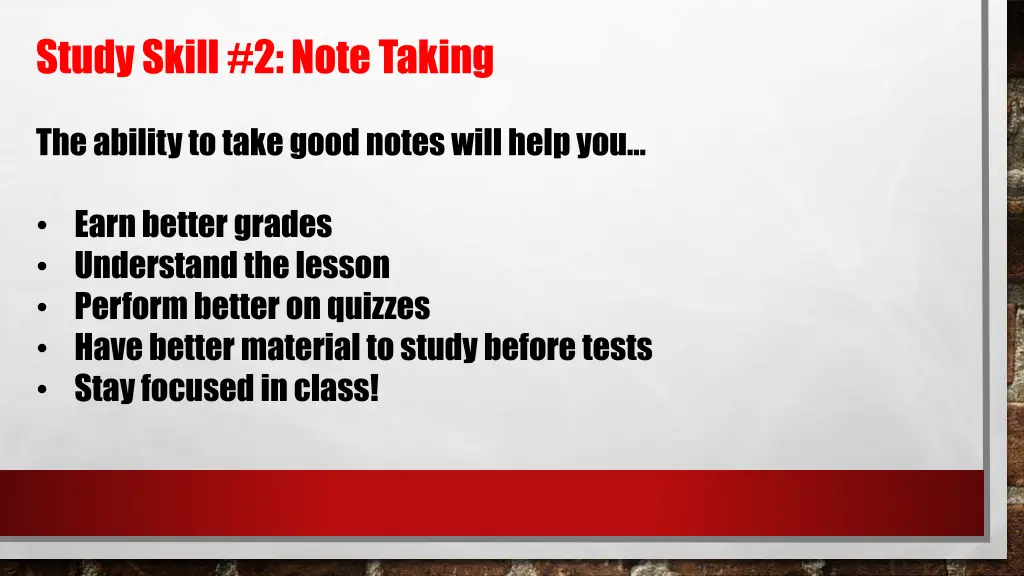 study skill 2 note taking