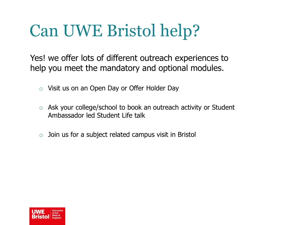 can uwe bristol help