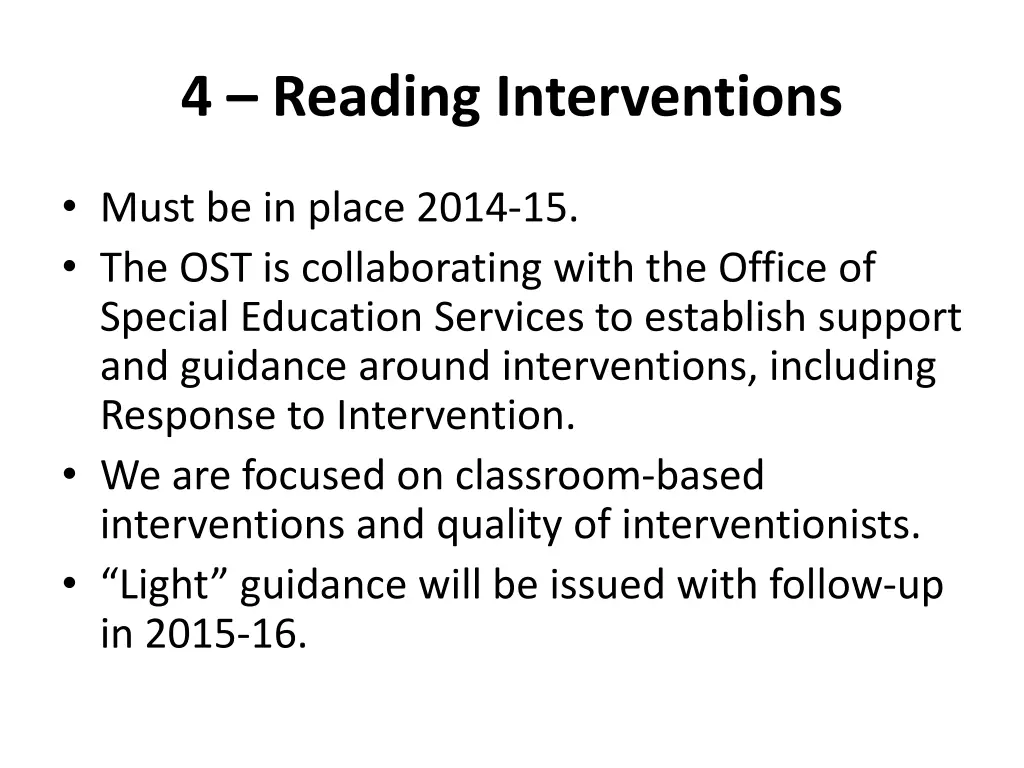 4 reading interventions