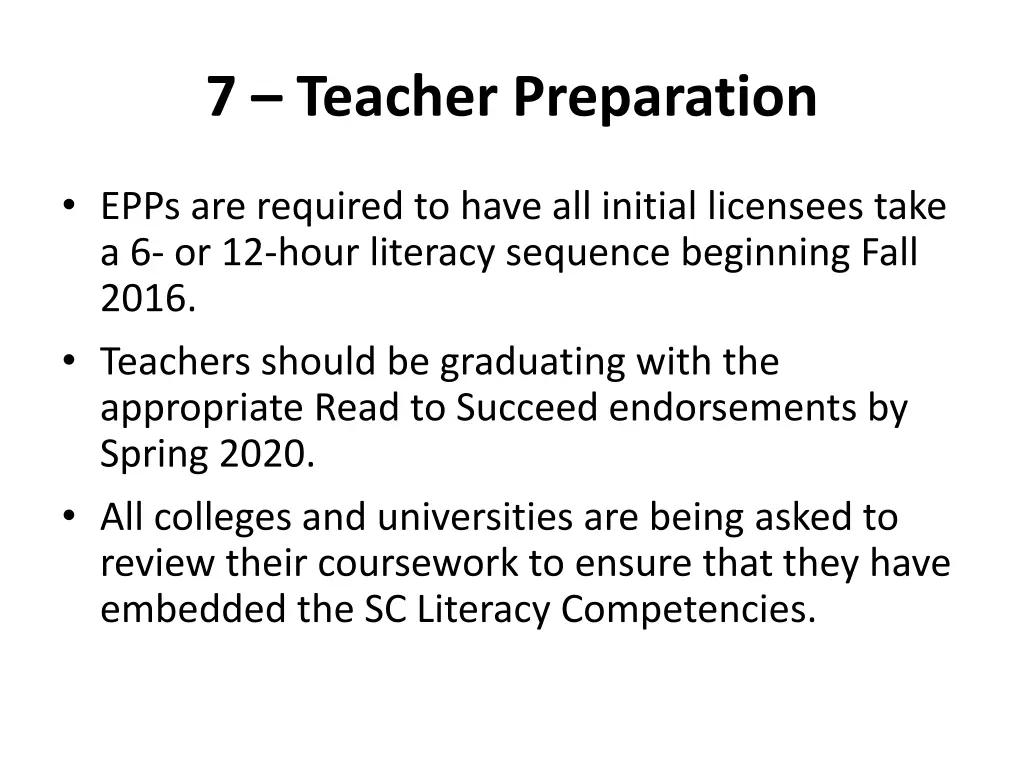 7 teacher preparation