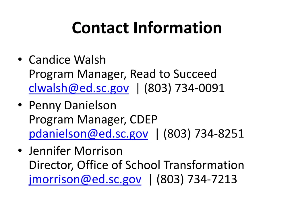 contact information