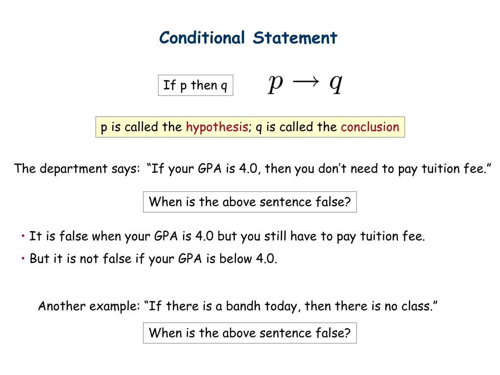 conditional statement