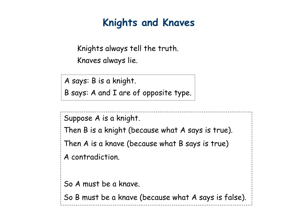 knights and knaves