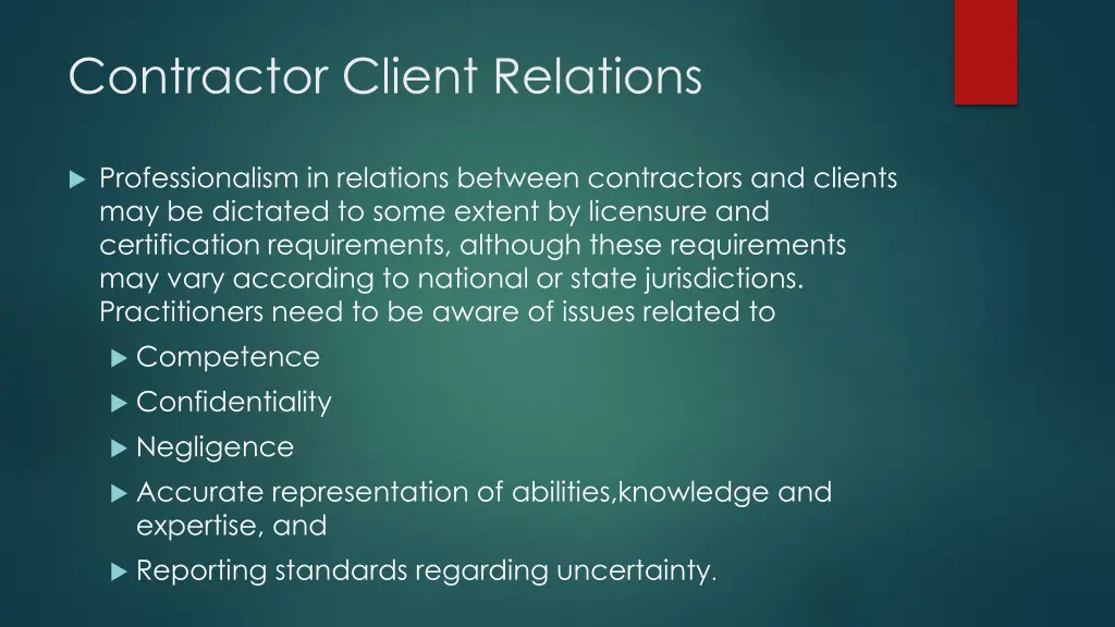 contractor client relations