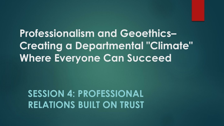 professionalism and geoethics creating