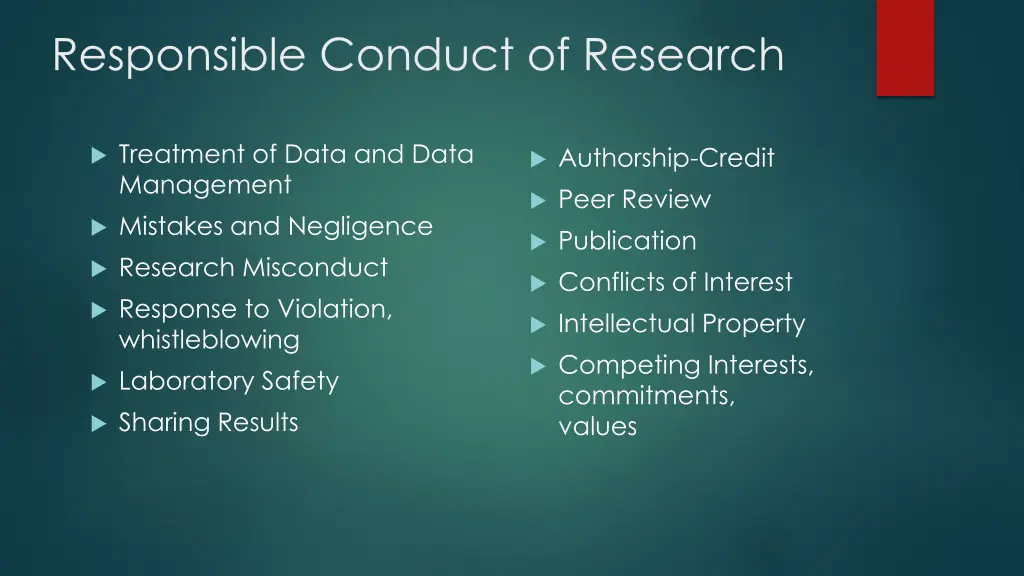 responsible conduct of research 1