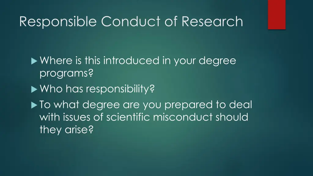 responsible conduct of research