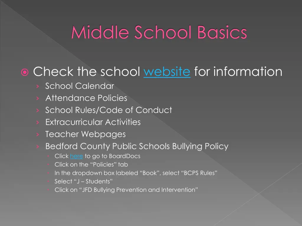 middle school basics