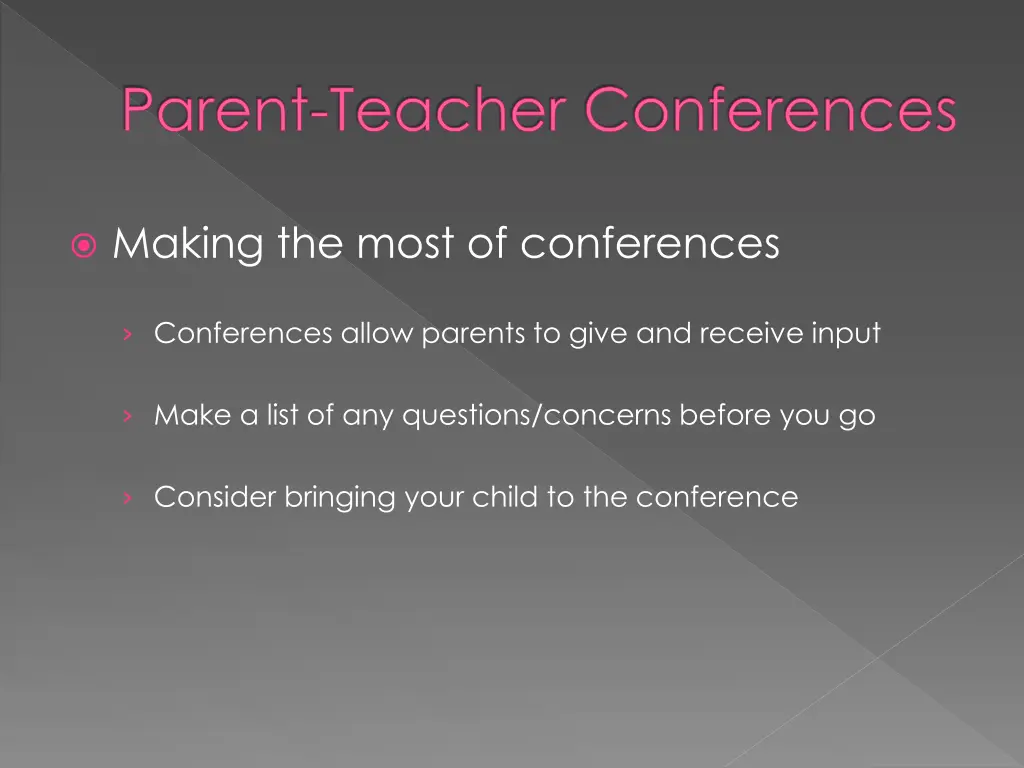 parent teacher conferences
