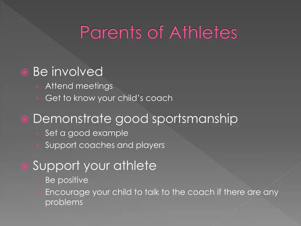 parents of athletes