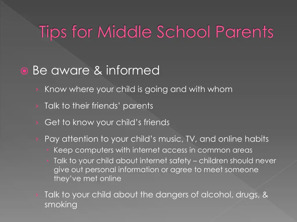 tips for middle school parents 3