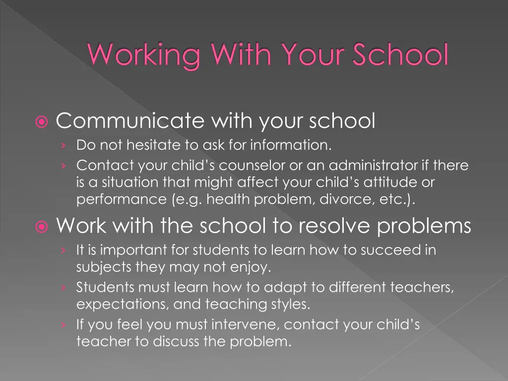working with your school 1