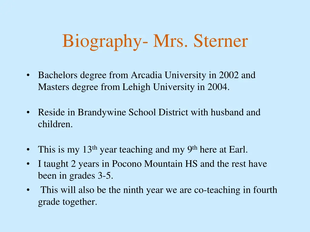 biography mrs sterner