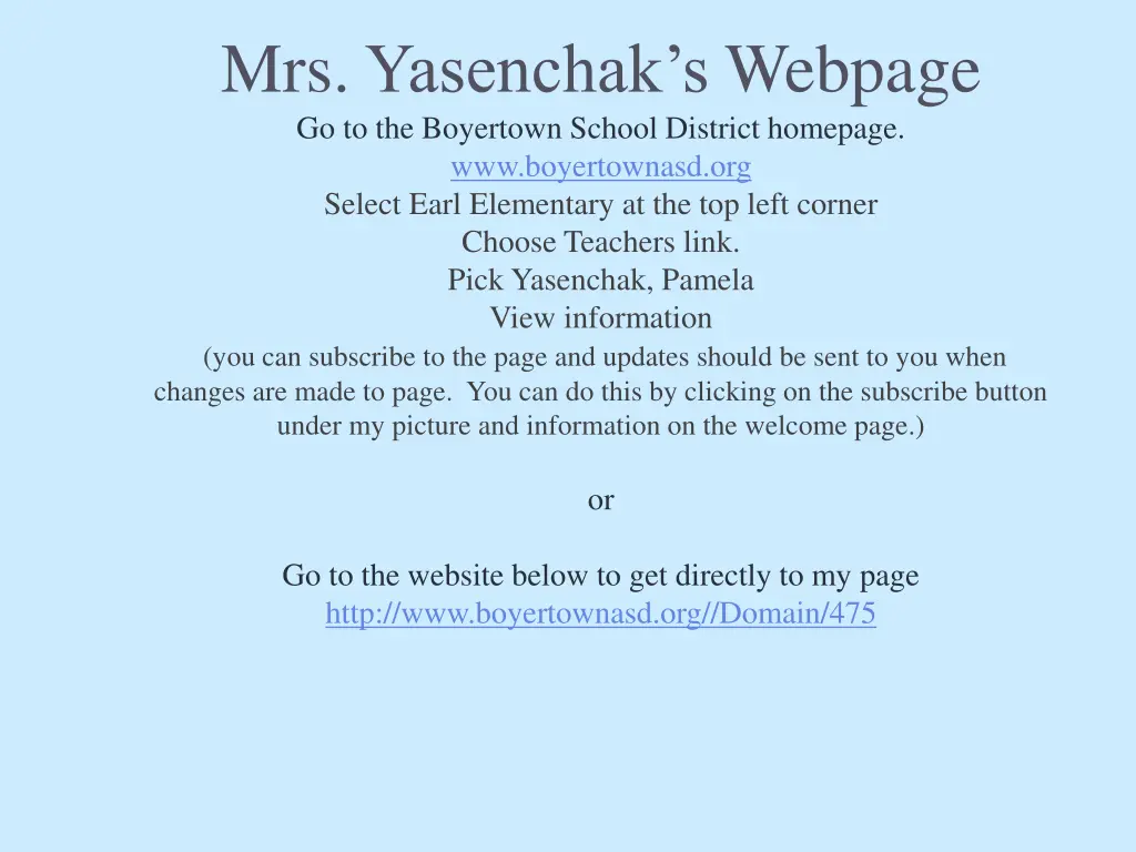 mrs yasenchak s webpage go to the boyertown