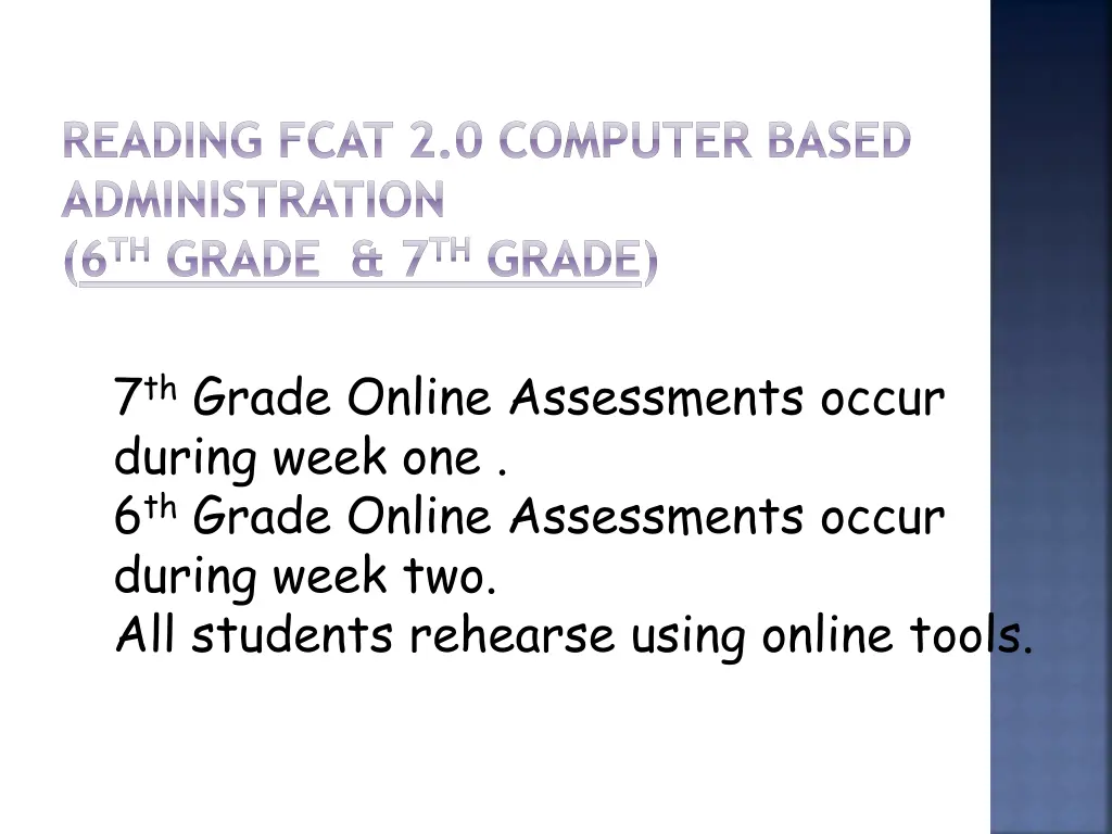 reading fcat 2 0 computer based administration