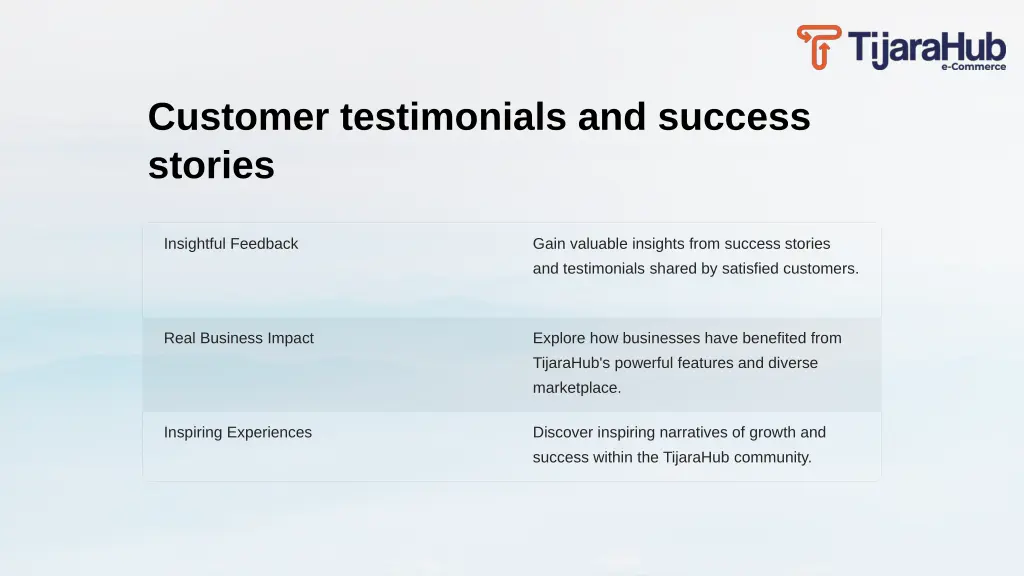 customer testimonials and success stories