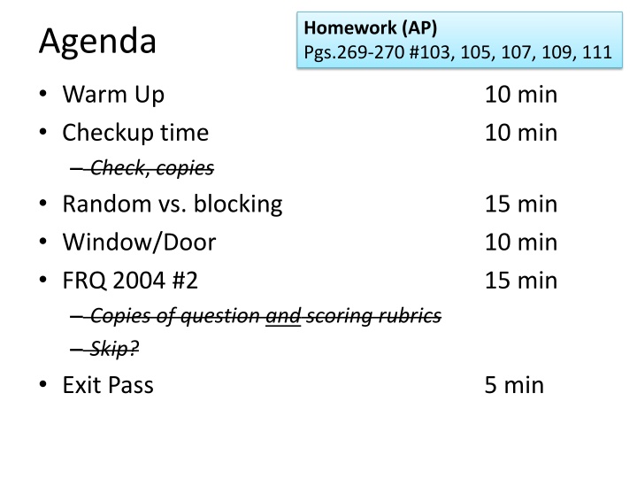 homework ap pgs 269 270 103 105 107 109 111