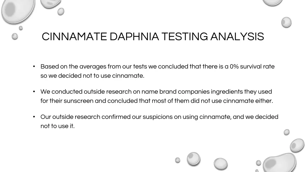 cinnamate daphnia testing analysis