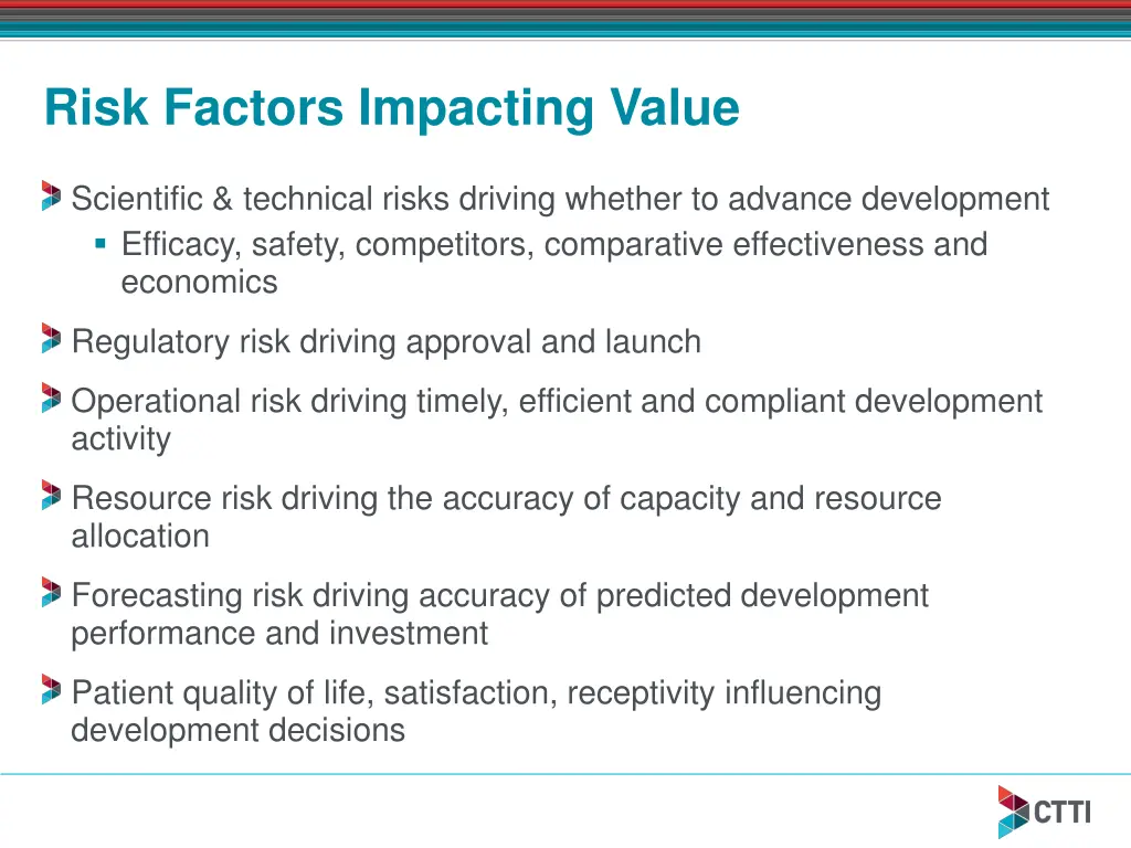 risk factors impacting value