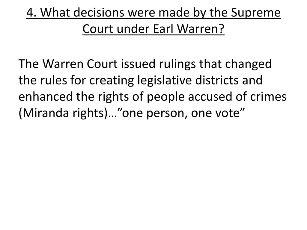 4 what decisions were made by the supreme court