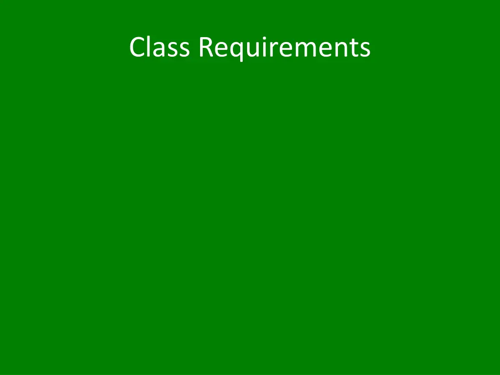 class requirements