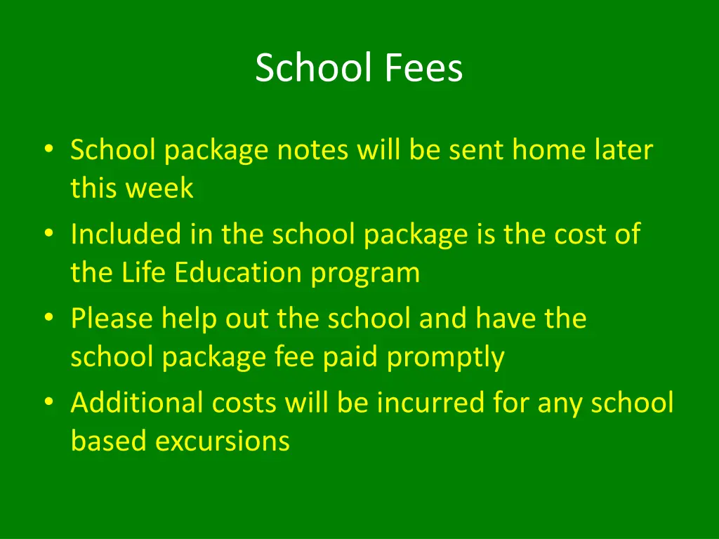 school fees