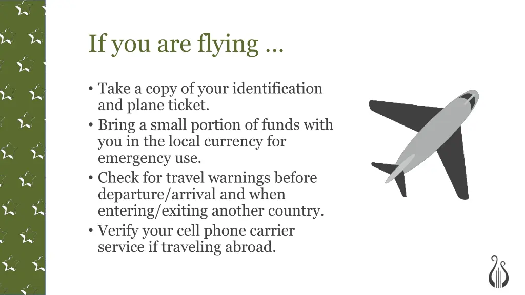 if you are flying