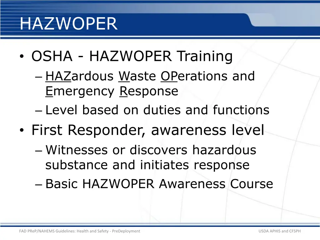 hazwoper 1