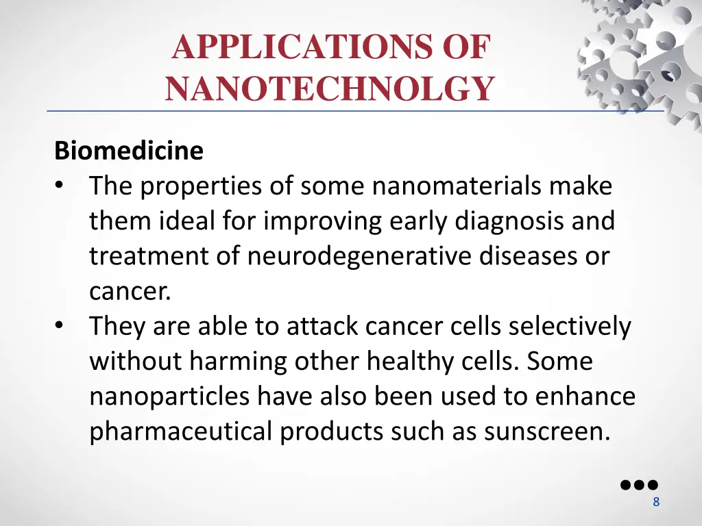 applications of nanotechnolgy