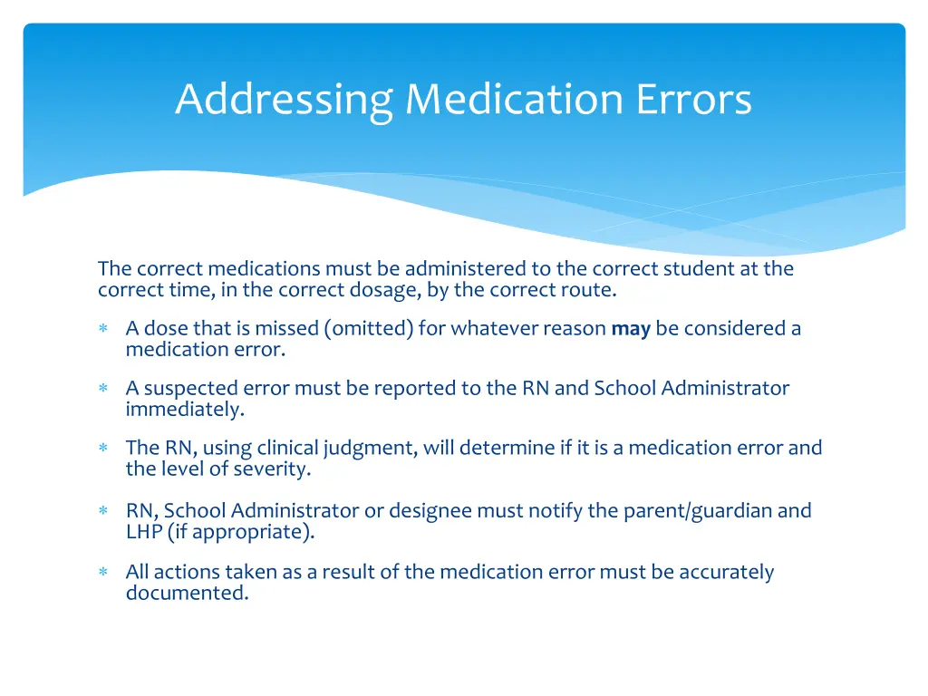 addressing medication errors