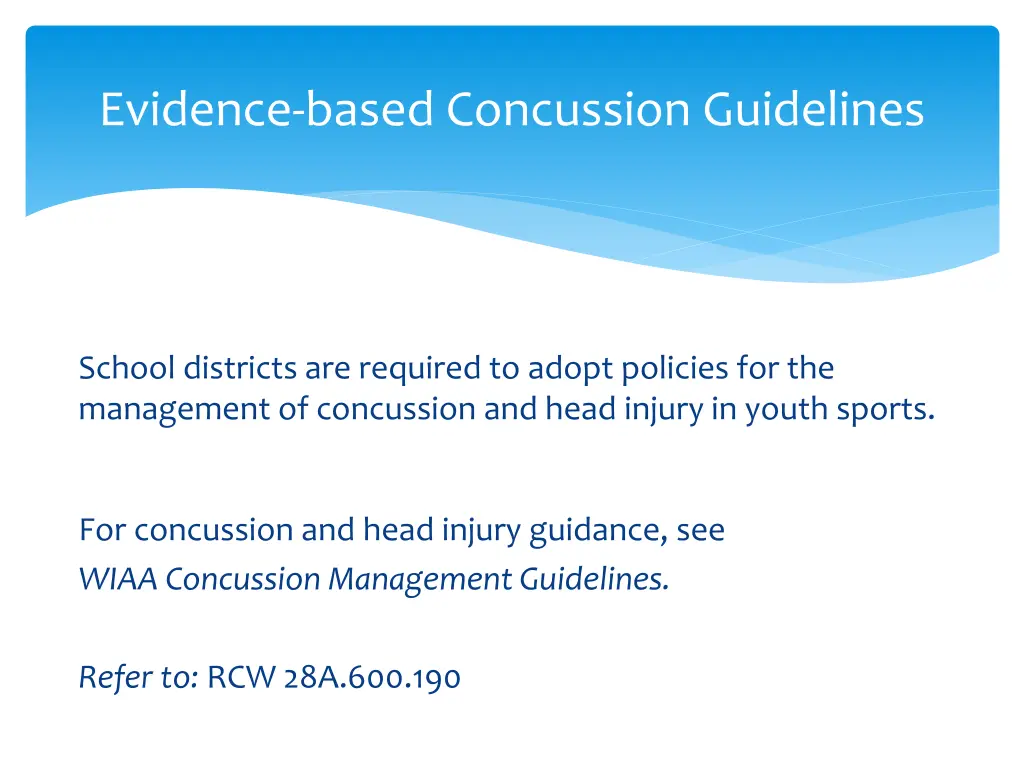 evidence based concussion guidelines