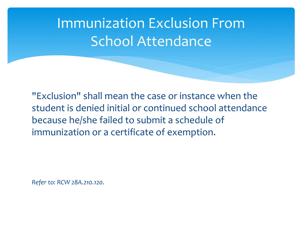 immunization exclusion from school attendance