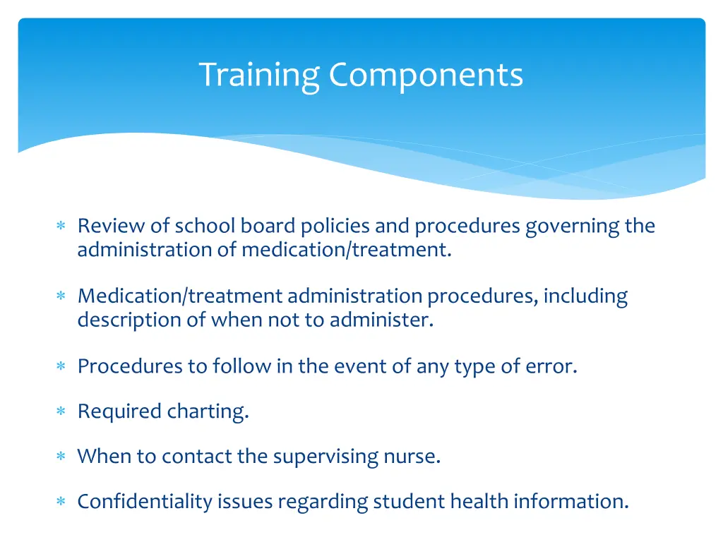 training components