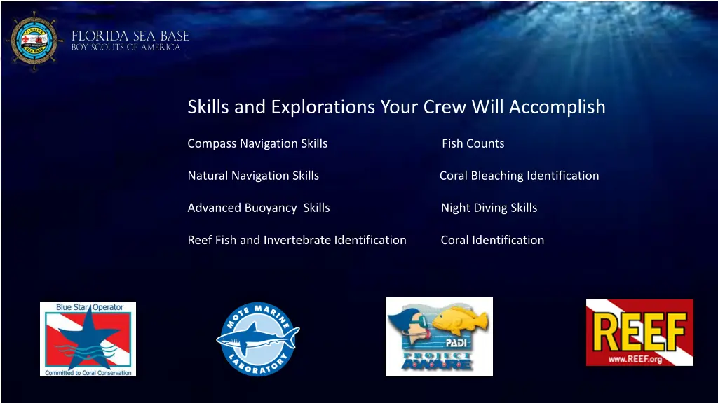 skills and explorations your crew will accomplish