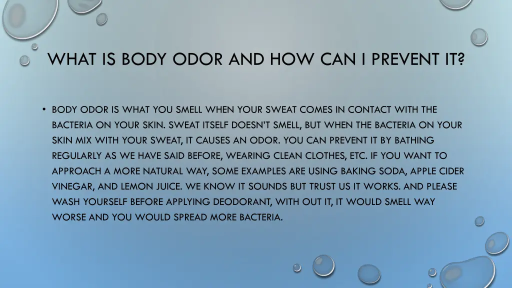 what is body odor and how can i prevent it