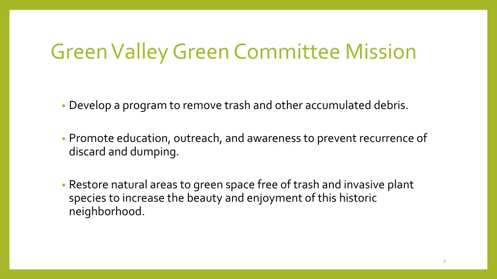 green valley green committee mission