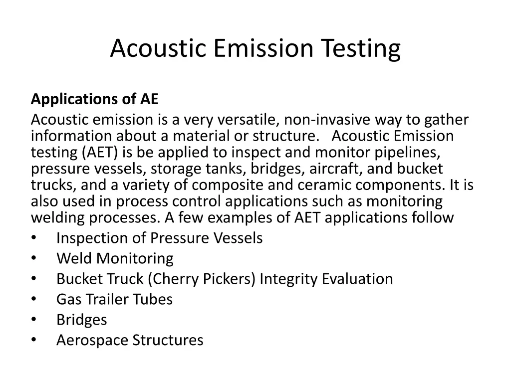 acoustic emission testing 29