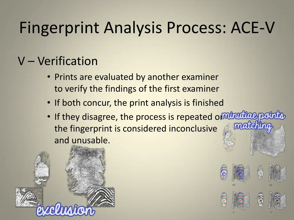 fingerprint analysis process ace v 3