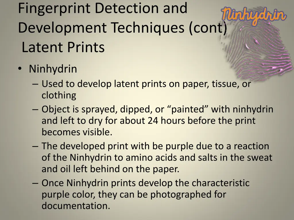 fingerprint detection and development techniques 2