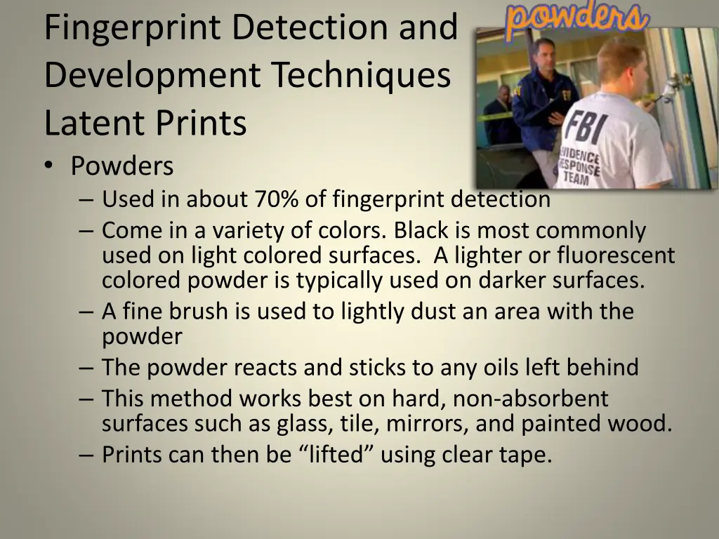 fingerprint detection and development techniques