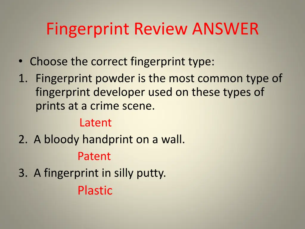 fingerprint review answer 3